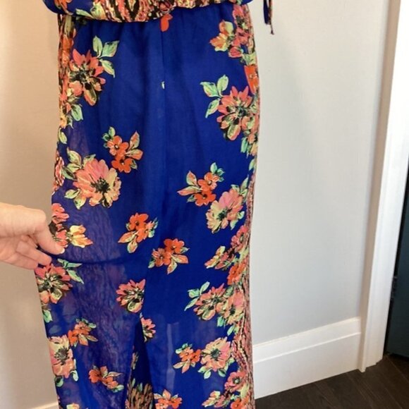 City Studio Blue Multicolour Floral Bohemian Maxi Dress - Picture 12 of 14